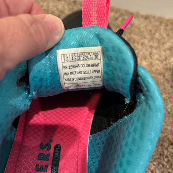 Skechers Black and Pink Athletic Shoes - Picture 6 of 12